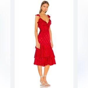 Nolita Midi Dress in Red MAJORELLE size M
